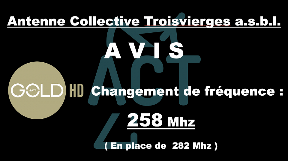 Sat1 Gold - Changement de fréquence
